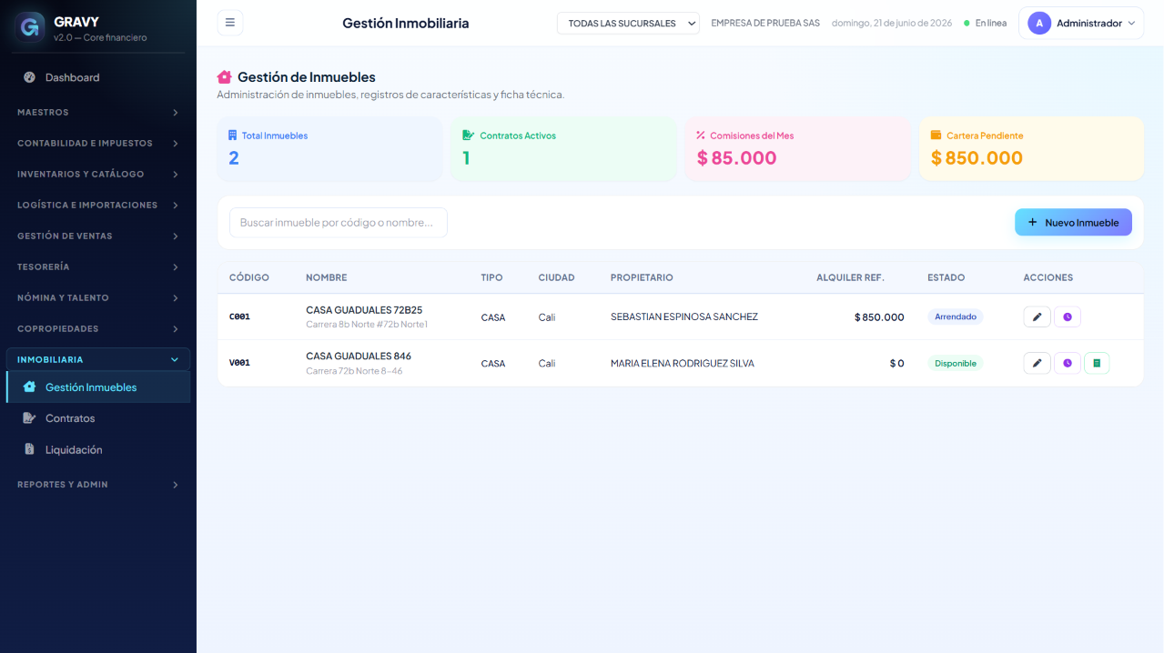 Módulo Inmobiliario y Catálogo de Propiedades